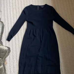 Theory black knit dress with zipper back